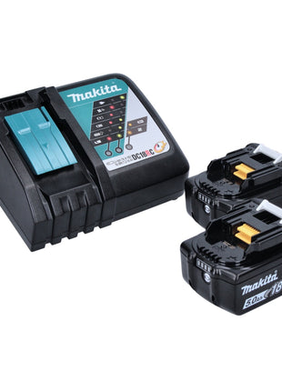 Kit combinado de batería Makita DLX 2432 TJ Taladro a batería DDF 486 + llave de impacto a batería DTD 153 + 2x batería 5.0 Ah + cargador + Makpac