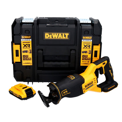 Sierra alternativa a batería DeWalt DCS 382 NT 18 V sin escobillas + 1x batería 2,0 Ah + TSTAK - sin cargador