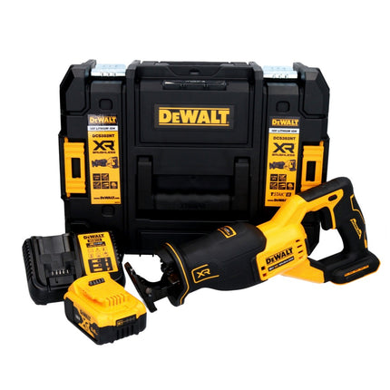 Sierra alternativa a batería DeWalt DCS 382 P1T 18 V sin escobillas + 1x batería 5,0 Ah + cargador + TSTAK