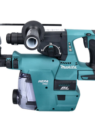 Taladro percutor a batería Makita DHR 243 RTJW 18 V 2,0 J SDS plus sin escobillas + 2x baterías 5,0 Ah + cargador + aspiración + Makpac