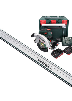 Metabo KS 18 LTX 66 BL Scie circulaire portative sans fil 18 V 165 mm + 2x batterie 4,0 Ah + chargeur + guide-chaîne + metaBOX