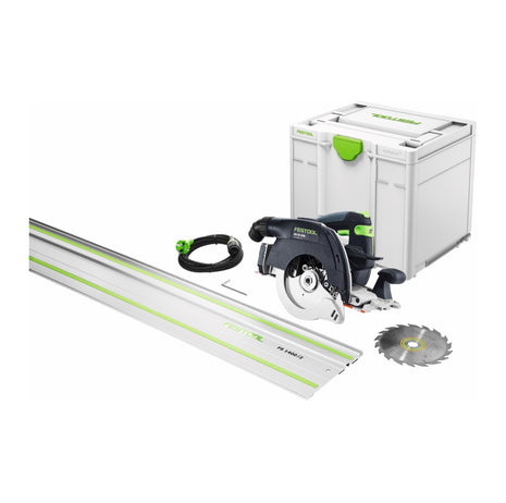 Festool HK 55 EBQ Plus FS Handkreissäge 1200 W 160 mm ( 576126 ) + Kreissägeblatt + Führungsschiene + Systainer - Toolbrothers