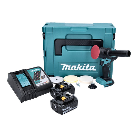 Makita DPV 300 RMJ Akku Schleifer Polierer 18 V 50 / 80 mm Brushless + 2x Akku 4,0 Ah + Ladegerät + Makpac - Toolbrothers