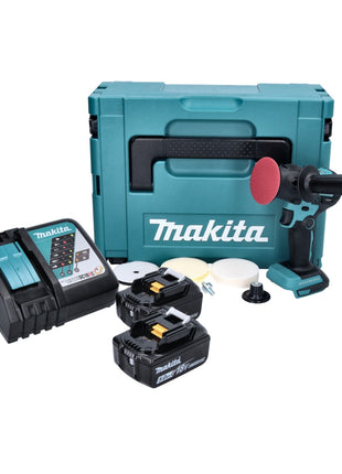 Makita DPV 300 RTJ Akku Schleifer Polierer 18 V 50 / 80 mm Brushless + 2x Akku 5,0 Ah + Ladegerät + Makpac - Toolbrothers