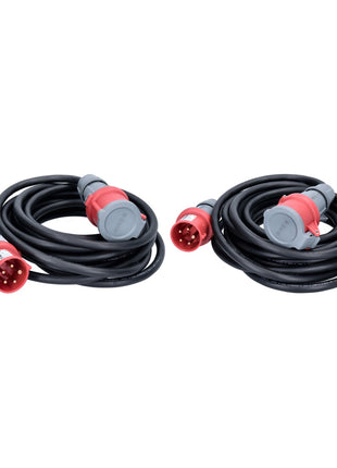 Brennenstuhl 2x cable de extensión CEE 400 V / 16 A 10 m IP44 negro (2x 1167740) para corriente pesada / corriente trifásica / corriente eléctrica