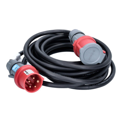 Brennenstuhl 2x cable de extensión CEE 400 V / 16 A 10 m IP44 negro (2x 1167740) para corriente pesada / corriente trifásica / corriente eléctrica