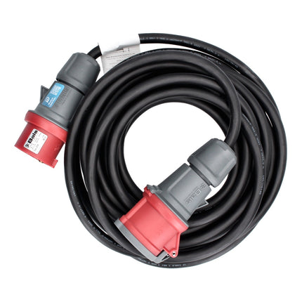 Brennenstuhl 2x cable de extensión CEE 400 V / 16 A 10 m IP44 negro (2x 1167740) para corriente pesada / corriente trifásica / corriente eléctrica