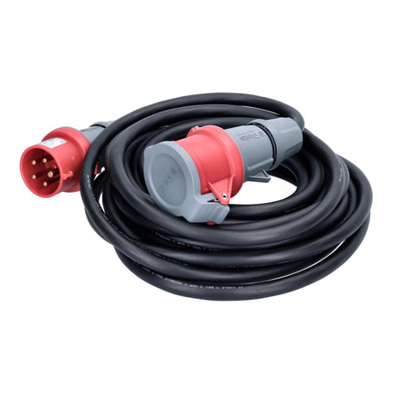 Brennenstuhl 2x cable de extensión CEE 400 V / 16 A 10 m IP44 negro (2x 1167740) para corriente pesada / corriente trifásica / corriente eléctrica