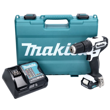 Makita HP 333 DSAW Perceuse à percussion sans fil 12 V 30 Nm blanc + 1x Batterie 2,0 Ah + Chargeur + Valise