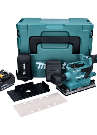 Makita DBO 380 G1J Akku Schwingschleifer 18 V 93 x 185 mm Brushless + 1x Akku 6,0 Ah + Makpac - ohne Ladegerät