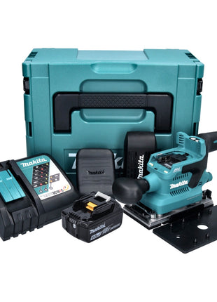 Makita DBO 380 RG1J Ponceuse vibrante sans fil 93 x 185mm Brushless 18V + 1x Batterie 6,0 Ah + Chargeur + Coffret Makpac