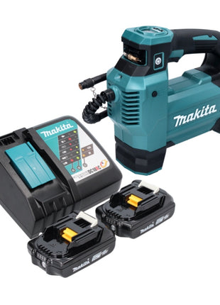 Makita DMP 181 RA Akku Kompressor 18 V 11,1 bar + 2x Akku 2,0 Ah + Ladegerät