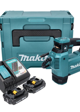 Makita DMP 181 RAJ Akku Kompressor 18 V 11,1 bar + 2x Akku 2,0 Ah + Ladegerät + Makpac