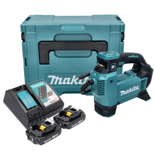 Makita DMP 181 RAJ compresor sin cable 18 V 11,1 bar + 2x batería recargable 2,0 Ah + cargador + Makpac