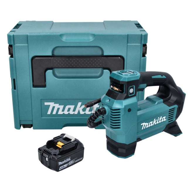 Makita DMP 181 M1J Kompresor akumulatorowy 18 V 11,1 bar + 1x akumulator 4,0 Ah + Makpac - bez ładowarki