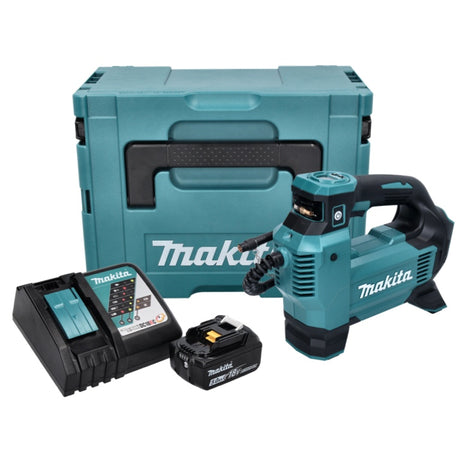 Makita DMP181RT1J Compresseur/Gonfleur sans fil 11,1 bar 18V + 1x Batterie 5,0 Ah + Chargeur + Coffret Makpac