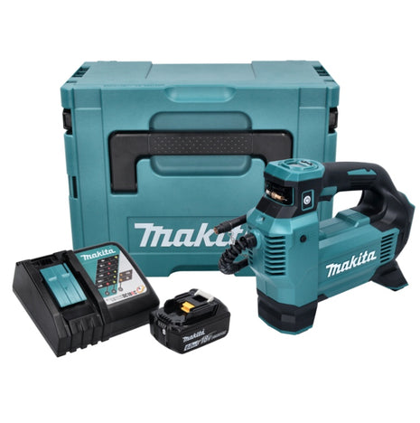 Makita DMP 181 RG1J Gonfleur sans fil 11,1 bar 18 V + 1x Batterie 6,0Ah + Chargeur + Coffret Makpac