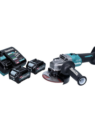 Amoladora angular a batería Makita GA 023 GD2 40 V máx. 125 mm sin escobillas XGT + 2 baterías 2,5 Ah + cargador