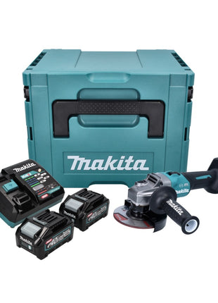 Amoladora angular a batería Makita GA 023 GM201 40 V máx. 125 mm sin escobillas XGT + 2x batería 4,0 Ah + cargador + Makpac