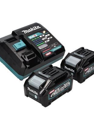 Kit de fuente de alimentación Makita 40 V máx. (191L77-9) con 2 baterías BL 4040 4,0 Ah + cargador rápido DC 40 RA XGT LXT