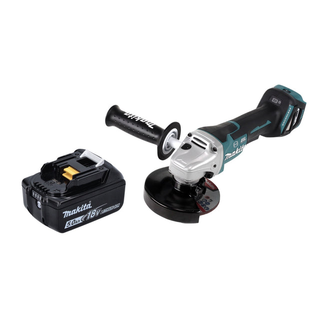 Amoladora angular sin cable Makita DGA 517 T1 18 V 125 mm sin escobillas + 1x batería recargable 5,0 Ah - sin cargador