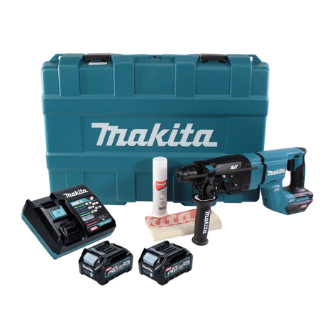 Makita HR 007 GD201 Akku Kombihammer 40 V max. 3,0 J SDS plus XGT + 2x Akku 2,5 Ah + Ladegerät + Koffer