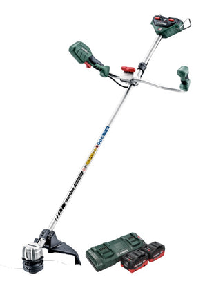 Desbrozadora de batería Metabo FSB 36-18 LTX BL 40 36 V (2x 18 V) bimando sin escobillas + 2x batería 10,0 Ah + cargador doble