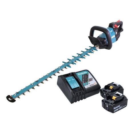 Cortasetos a batería Makita DUH 752 RG 18 V 75 cm sin escobillas + 2x baterías 6,0 Ah + cargador