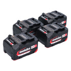 Metabo Set de batterie : 4x Batteries Li-Power 4,0 Ah 18 V CAS Li-Ion - indicateur de capacité de charge (4x 625027000)