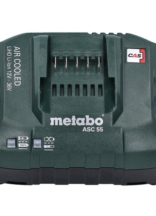 Metabo set básico 2x batería Li-Power 18 V 4,0 Ah CAS Li-Ion (2x 625027000) + cargador ASC 55 (627044000)