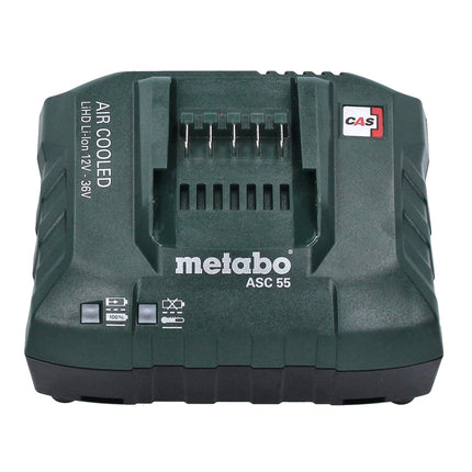 Set base Metabo 2x batterie Li-Power 18 V 4,0 Ah CAS agli ioni di litio ( 2x 625027000 ) + caricatore ASC 55 ( 627044000 )