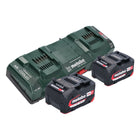 Metabo Set de base 2x batterie Li-Power 18 V 4,0 Ah CAS Li-Ion ( 2x 625027000 ) + ASC 145 DUO double chargeur rapide ( 627495000 )