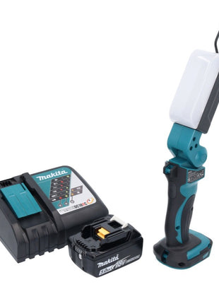 Makita DML 801 RT1 X Lámpara de trabajo con batería LED 18 V 240 lm + difusor + 1x batería 5,0 Ah + cargador