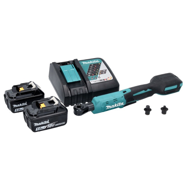 Makita DWR 180 RT atornillador de carraca sin cable 18 V 47,5 Nm 1/4" 3/8" + 2x batería recargable 5,0 Ah + cargador