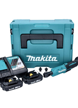 Makita DWR 180 RAJ destornillador de carraca inalámbrico 18 V 47,5 Nm 1/4" 3/8" + 2x baterías 2,0 Ah + cargador + Makpac