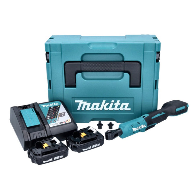 Makita DWR 180 RAJ atornillador de carraca sin cable 18 V 47,5 Nm 1/4" 3/8" + 2x batería recargable 2,0 Ah + cargador + Makpac