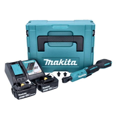 Makita DWR 180 RFJ wkrętarka akumulatorowa z grzechotką 18 V 47,5 Nm 1/4" 3/8" + 2x akumulator 3,0 Ah + ładowarka + Makpac