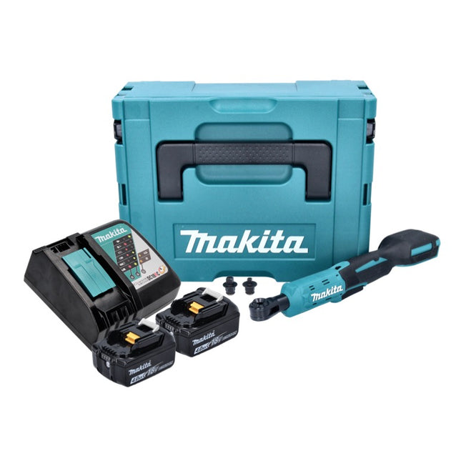 Makita DWR 180 RMJ atornillador de carraca sin cable 18 V 47,5 Nm 1/4" 3/8" + 2x batería recargable 4,0 Ah + cargador + Makpac