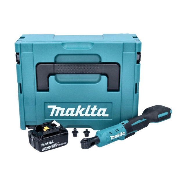 Makita DWR 180 T1J cordless ratchet screwdriver 18 V 47.5 Nm 1/4" 3/8" + 1x rechargeable battery 5.0 Ah + Makpac - without charger