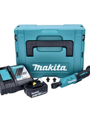 Makita DWR 180 RT1J destornillador de carraca inalámbrico 18 V 47,5 Nm 1/4" 3/8" + 1x batería 5,0 Ah + cargador + Makpac