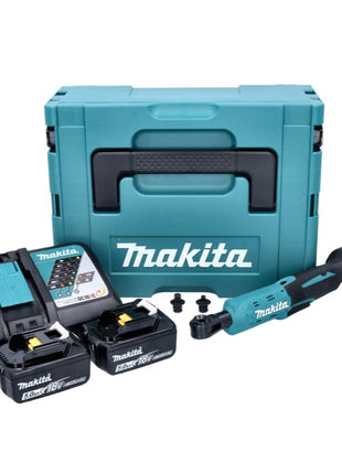 Makita DWR 180 RTJ destornillador de carraca inalámbrico 18 V 47,5 Nm 1/4" 3/8" + 2x baterías 5,0 Ah + cargador + Makpac