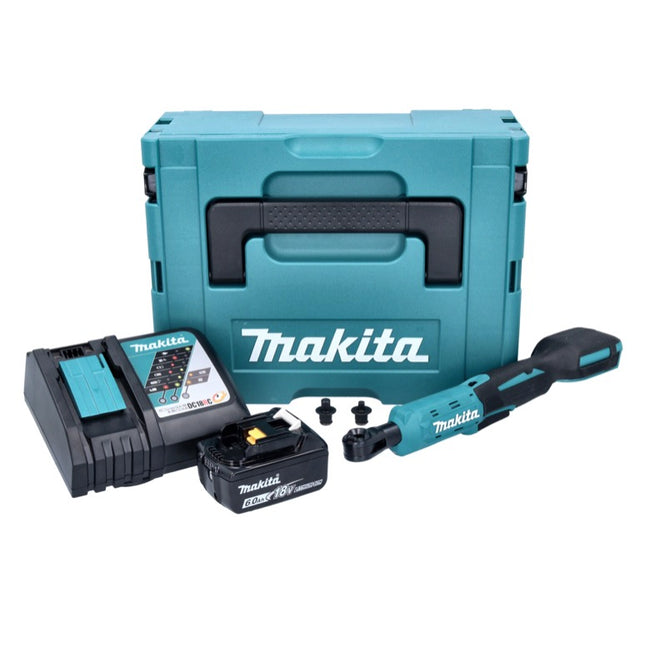 Makita DWR 180 RG1J Avvitatore a cricchetto a batteria 18 V 47,5 Nm 1/4" 3/8" + 1x batteria ricaricabile 6,0 Ah + caricabatteria + Makpac
