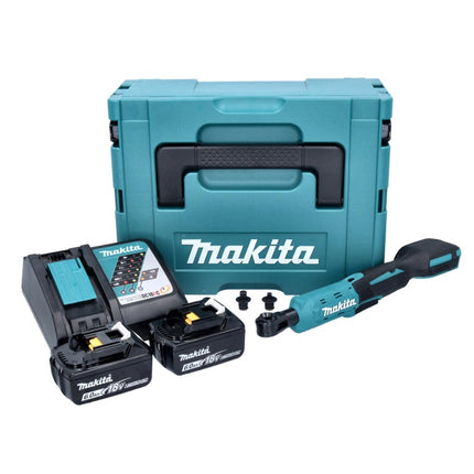 Avvitatore a cricchetto a batteria Makita DWR 180 RGJ 18 V 47,5 Nm 1/4" 3/8" + 2x batteria ricaricabile 6,0 Ah + caricabatterie + Makpac
