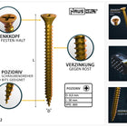 HausHalt Universal Holzbauschraube Holzschraube 6,0 x 30 mm PZ3 800 Stk. ( 4x 000051371225 ) gelb verzinkt Kreuzschlitz Pozidriv Senkkopf Vollgewinde - Toolbrothers