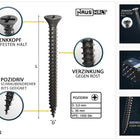 HausHalt Tornillo universal para construcción de madera tornillo para madera 3,0 x 35 mm PZ1 1000 piezas (2x 000051371099) plateado galvanizado ranura en cruz Pozidriv cabeza avellanada rosca completa