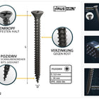 HausHalt Tornillo universal para construcción de madera, tornillo para madera, 3,0 x 35 mm, PZ1, 2000 piezas (4x 000051371099), ranura cruzada galvanizada en plata, cabeza avellanada Pozidriv, rosca completa