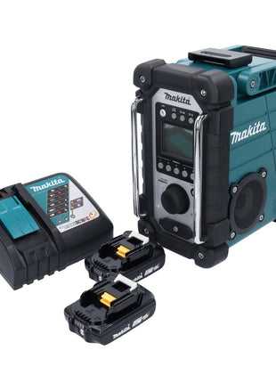 Makita DMR 107 RA Akku Baustellen Radio 7,2 - 18 V + 2x Akku 2,0 Ah + Ladegerät