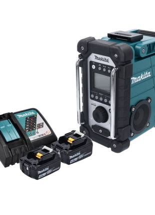 Makita DMR 107 RM radio de obra con batería 7,2 - 18 V + 2x baterías 4,0 Ah + cargador