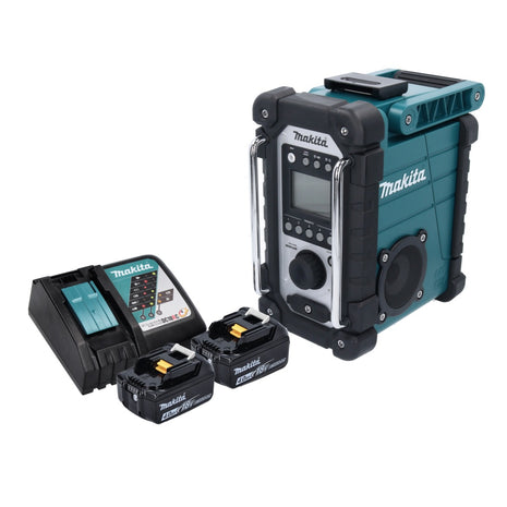 Makita DMR 107 RM radio de obra con batería 7,2 - 18 V + 2x baterías 4,0 Ah + cargador