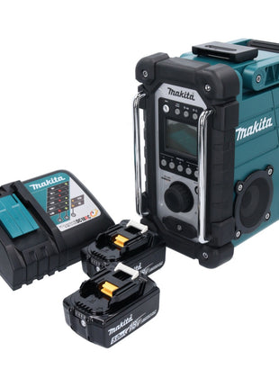 Makita DMR 107 RT Radio de chantier sans fil 7,2-18V + 2x Batteries 5,0Ah + Chargeur